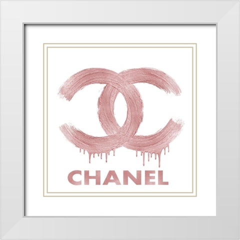 Fashion Logo Pink Blush White Modern Wood Framed Art Print with Double Matting by Blake, Madeline
