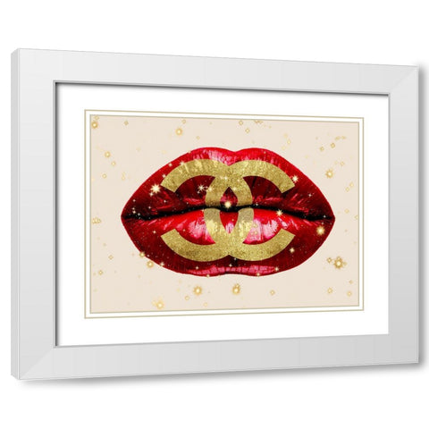 Fashion Lips Red I White Modern Wood Framed Art Print with Double Matting by Blake, Madeline