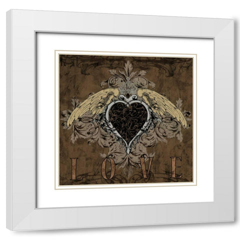 Love White Modern Wood Framed Art Print with Double Matting by Glover, Brandon