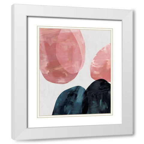 Organic Shapes White Modern Wood Framed Art Print with Double Matting by Creative Artists Studio