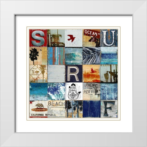 Surf City White Modern Wood Framed Art Print with Double Matting by Carter, Charlie