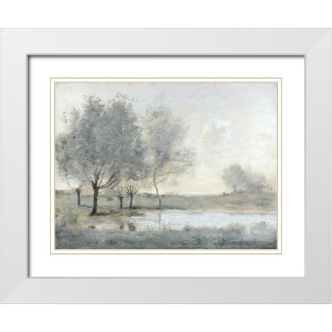 By the Pond II White Modern Wood Framed Art Print with Double Matting by McKee, Christy