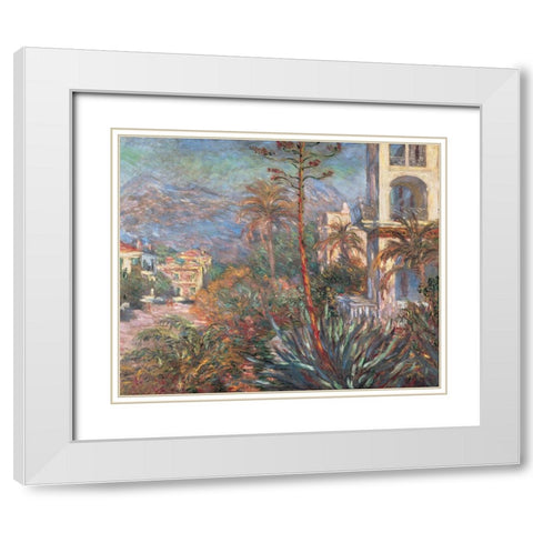 Les Villas a Bordighera White Modern Wood Framed Art Print with Double Matting by Monet, Claude