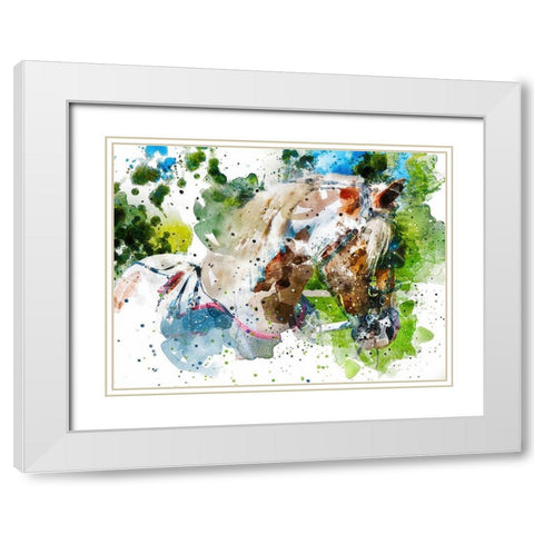 Draft II White Modern Wood Framed Art Print with Double Matting by Young, Chamira