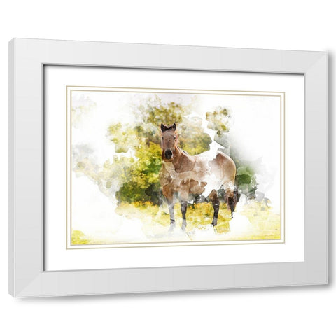 Stallion II White Modern Wood Framed Art Print with Double Matting by Young, Chamira
