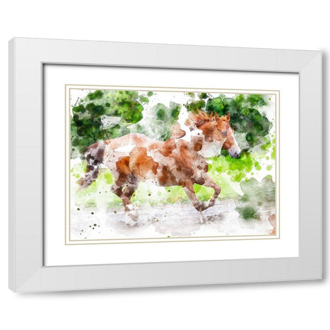 Paint White Modern Wood Framed Art Print with Double Matting by Young, Chamira