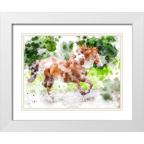 Paint White Modern Wood Framed Art Print with Double Matting by Young, Chamira
