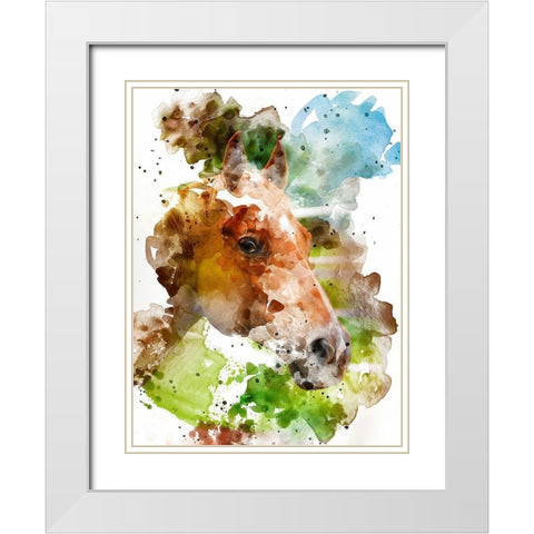 Paint I White Modern Wood Framed Art Print with Double Matting by Young, Chamira