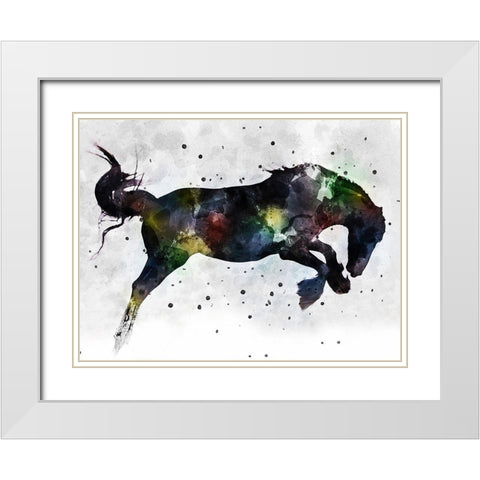 Horse Attitude White Modern Wood Framed Art Print with Double Matting by Young, Chamira