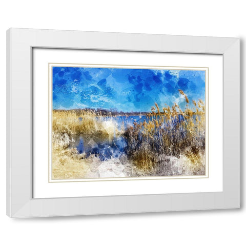 Phragmites II White Modern Wood Framed Art Print with Double Matting by Young, Chamira