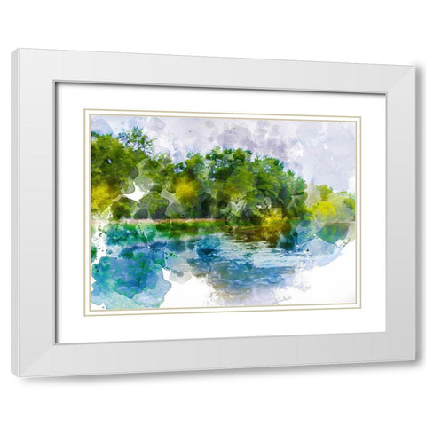 River Run IV White Modern Wood Framed Art Print with Double Matting by Young, Chamira