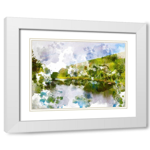 Tranquil Lake II White Modern Wood Framed Art Print with Double Matting by Young, Chamira