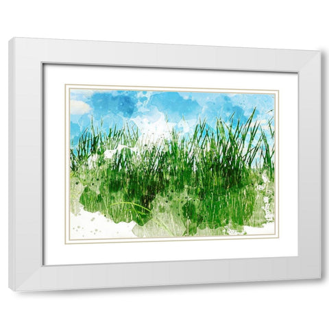 Grassy Bank White Modern Wood Framed Art Print with Double Matting by Young, Chamira