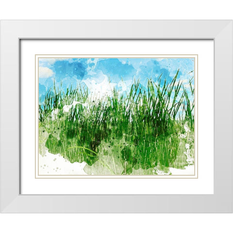 Grassy Bank White Modern Wood Framed Art Print with Double Matting by Young, Chamira