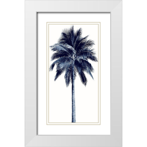 Palm Tree Blue I White Modern Wood Framed Art Print with Double Matting by Blake, Madeline
