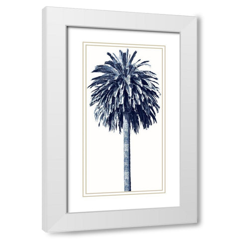 Palm Tree Blue II White Modern Wood Framed Art Print with Double Matting by Blake, Madeline