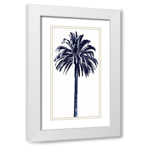 Palm Tree Blue III White Modern Wood Framed Art Print with Double Matting by Blake, Madeline