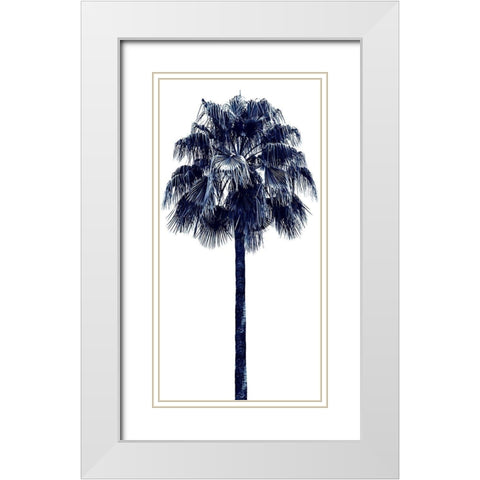 Palm Tree Blue IV White Modern Wood Framed Art Print with Double Matting by Blake, Madeline