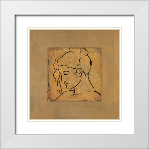 Etude de visage I White Modern Wood Framed Art Print with Double Matting by Bennion, Dan
