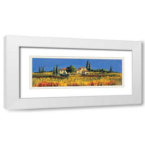 Campagna toscana White Modern Wood Framed Art Print with Double Matting by Corallo, Daniela
