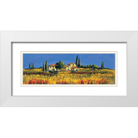 Campagna toscana White Modern Wood Framed Art Print with Double Matting by Corallo, Daniela