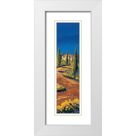 Strada sul poggio White Modern Wood Framed Art Print with Double Matting by Corallo, Daniela