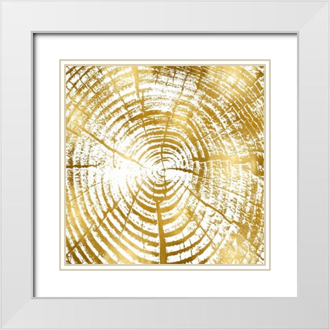 Chipped Gold I White Modern Wood Framed Art Print with Double Matting by Carson, Danielle