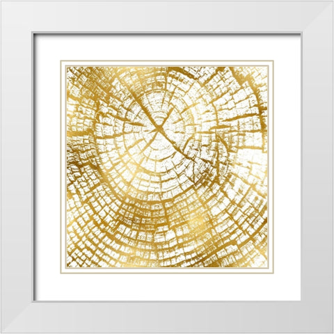 Chopped Gold II White Modern Wood Framed Art Print with Double Matting by Carson, Danielle