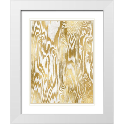 Golden Movement II White Modern Wood Framed Art Print with Double Matting by Carson, Danielle
