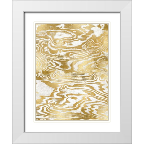 Golden Movement III White Modern Wood Framed Art Print with Double Matting by Carson, Danielle