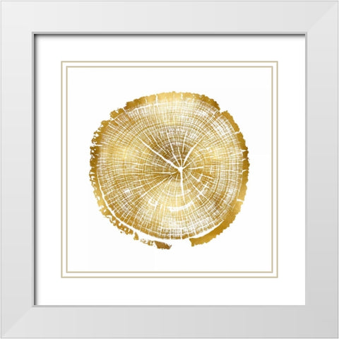 Timber Gold I White Modern Wood Framed Art Print with Double Matting by Carson, Danielle