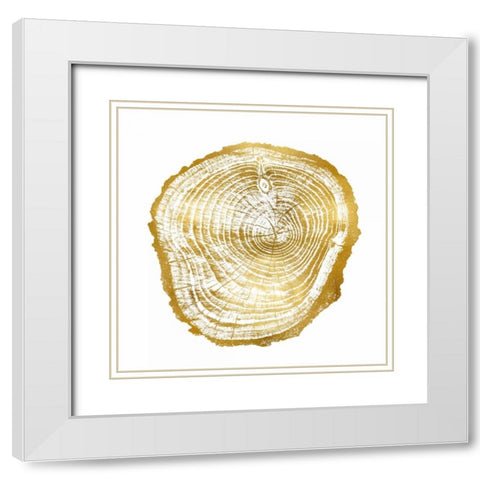 Timber Gold III White Modern Wood Framed Art Print with Double Matting by Carson, Danielle