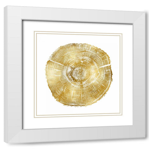 Timber Gold IV White Modern Wood Framed Art Print with Double Matting by Carson, Danielle