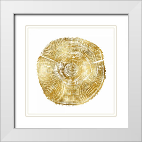 Timber Gold IV White Modern Wood Framed Art Print with Double Matting by Carson, Danielle