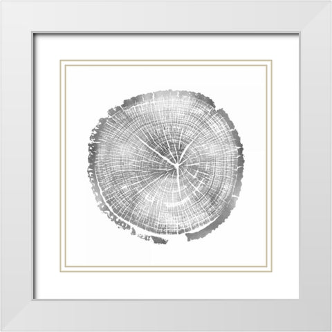 Timber Silver I White Modern Wood Framed Art Print with Double Matting by Carson, Danielle