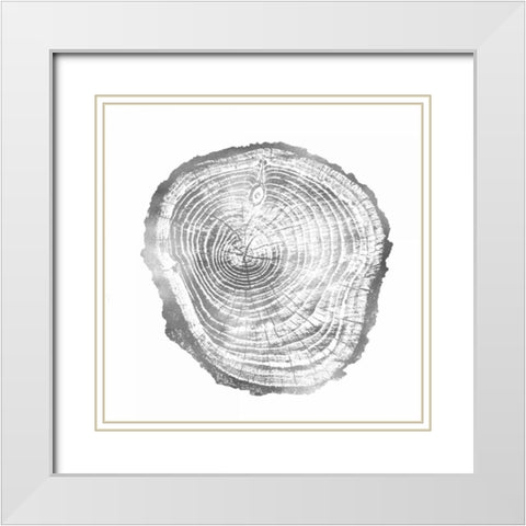 Timber Silver III White Modern Wood Framed Art Print with Double Matting by Carson, Danielle