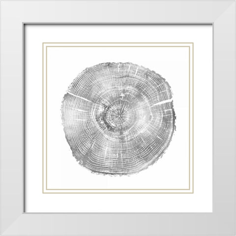 Timber Silver IV White Modern Wood Framed Art Print with Double Matting by Carson, Danielle