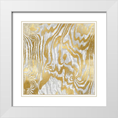 Gold Variations II White Modern Wood Framed Art Print with Double Matting by Carson, Danielle