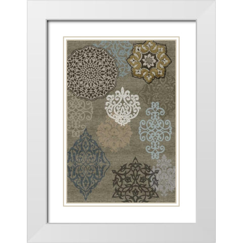 Decorative Ormanments I White Modern Wood Framed Art Print with Double Matting by Roberts, Ellie