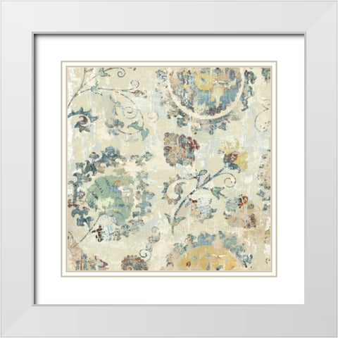 Adornment I White Modern Wood Framed Art Print with Double Matting by Roberts, Ellie