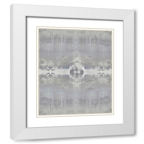 Entice - Grey White Modern Wood Framed Art Print with Double Matting by Roberts, Ellie