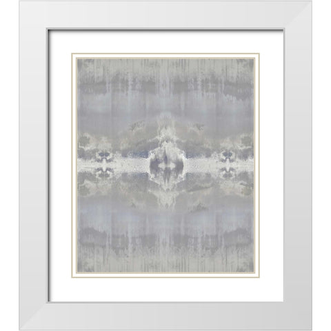 Entice - Grey White Modern Wood Framed Art Print with Double Matting by Roberts, Ellie