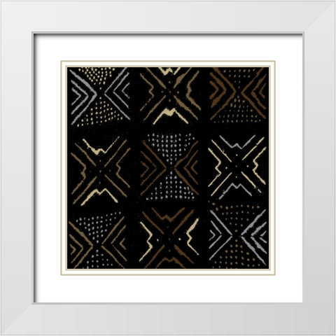 Mudcloth III White Modern Wood Framed Art Print with Double Matting by Roberts, Ellie