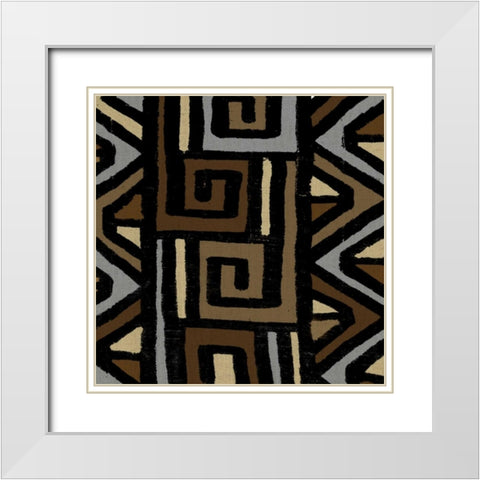 Mudcloth VI White Modern Wood Framed Art Print with Double Matting by Roberts, Ellie