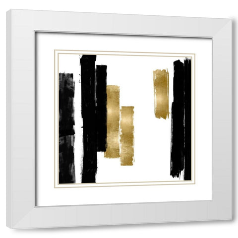 Vertical Black and Gold I White Modern Wood Framed Art Print with Double Matting by Roberts, Ellie