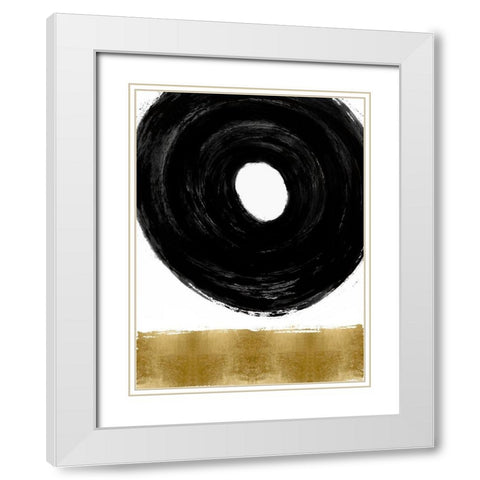 Glide Black and Gold I White Modern Wood Framed Art Print with Double Matting by Roberts, Ellie