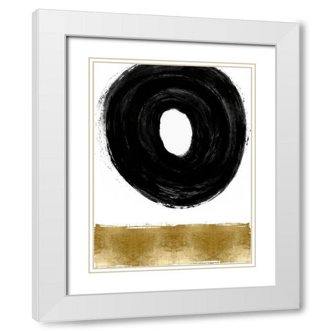 Glide Black and Gold II White Modern Wood Framed Art Print with Double Matting by Roberts, Ellie