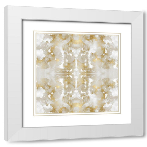 Resonate in Gold I White Modern Wood Framed Art Print with Double Matting by Blake, Madeline
