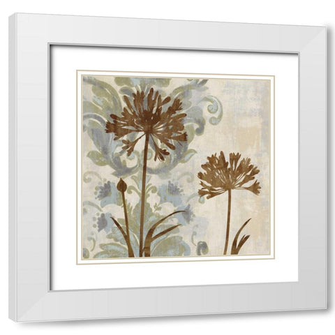 Floral Oasis I White Modern Wood Framed Art Print with Double Matting by Lange, Erin