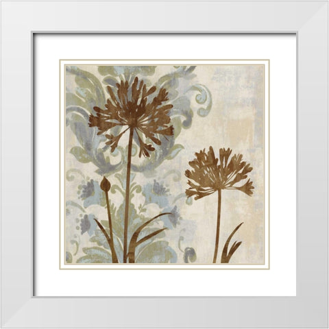 Floral Oasis I White Modern Wood Framed Art Print with Double Matting by Lange, Erin
